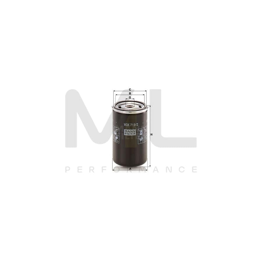 MANN-FILTER WDK 719/2 Fuel filter Spin-on Filter | ML Performance Car Parts