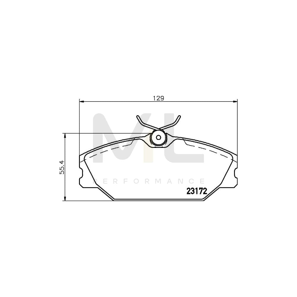 Hella 8DB 355 019-391 Brake Pad Set Not Prepared For Wear Indicator, With Brake Caliper Screws, With Accessories | ML Performance Car Parts