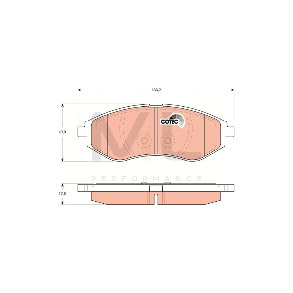 TRW Cotec Gdb3330 Brake Pad Set Not Prepared For Wear Indicator | ML Performance Car Parts