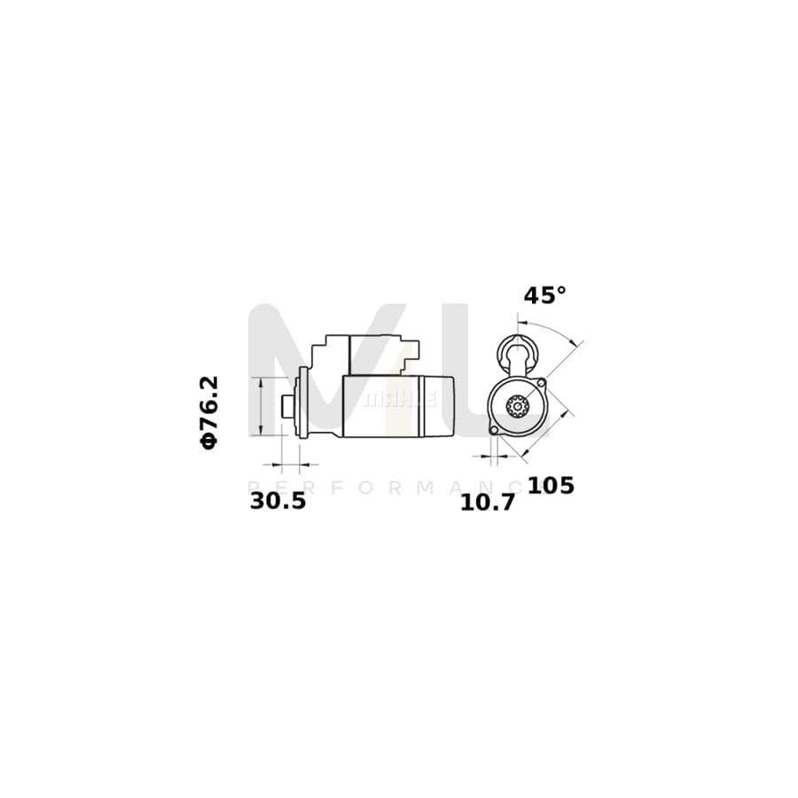 MAHLE ORIGINAL MS 98 Starter motor 12V 2,0kW, Teeth Quant.: 9 | ML Performance Car Parts