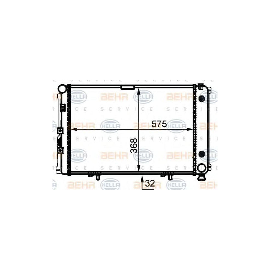 Hella 8MK 376 714-014 Engine Radiator Suitable For Mercedes-Benz 190 (W201)