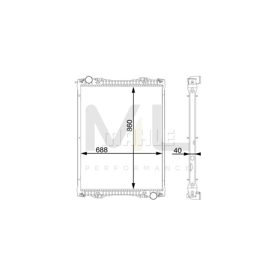 MAHLE ORIGINAL CR 1175 000S Engine radiator for without frame, Brazed cooling fins, Aluminium | ML Performance Car Parts