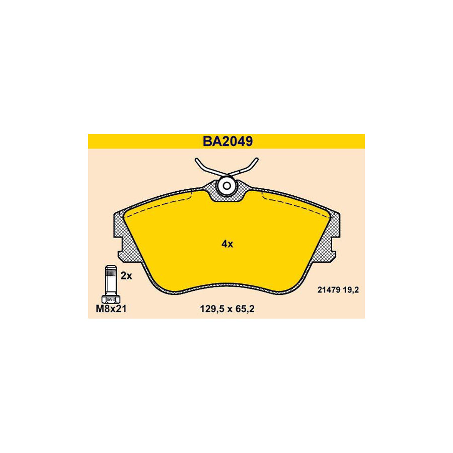 Barum BA2049 Brake Pad Set For Vw Transporter