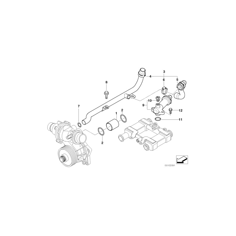 Genuine BMW 11532249261 E38 Return Pipe (Inc. 740d) | ML Performance UK Car Parts