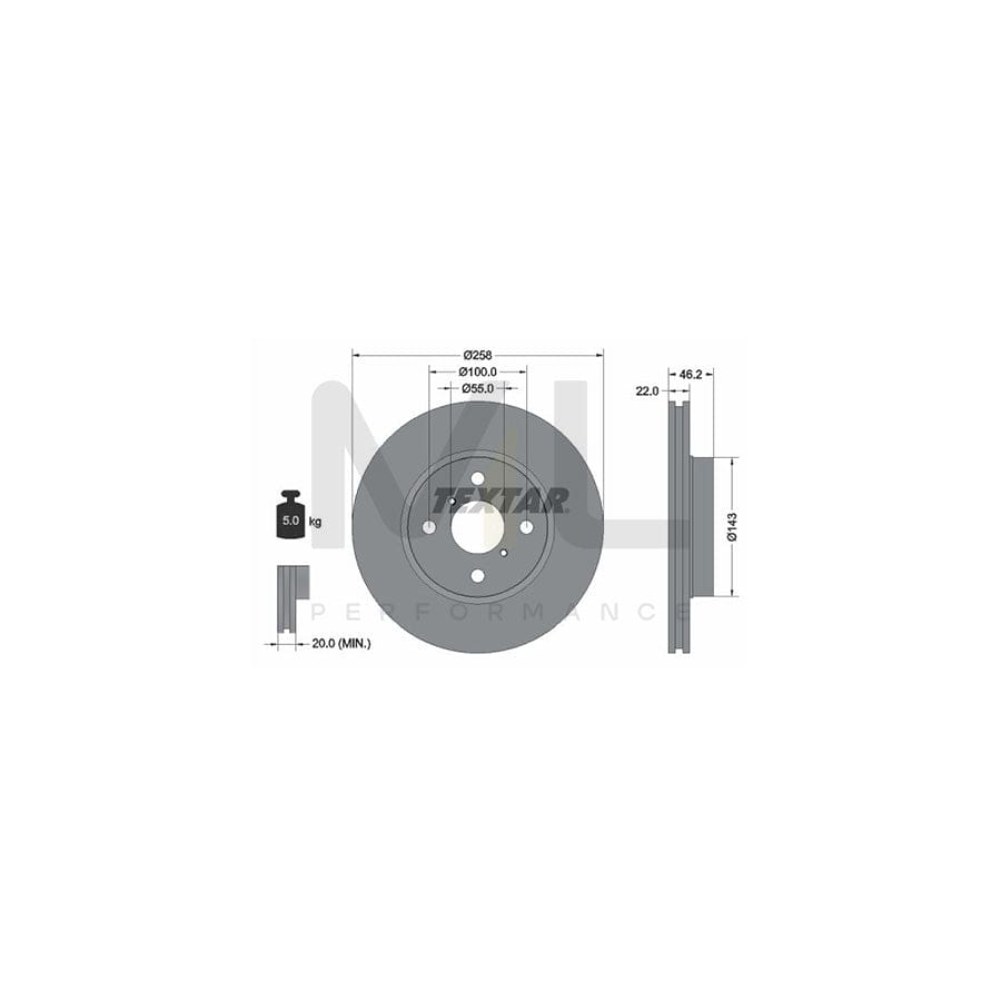 TEXTAR 92164200 Brake Disc Internally Vented, without wheel hub, without wheel studs | ML Performance Car Parts