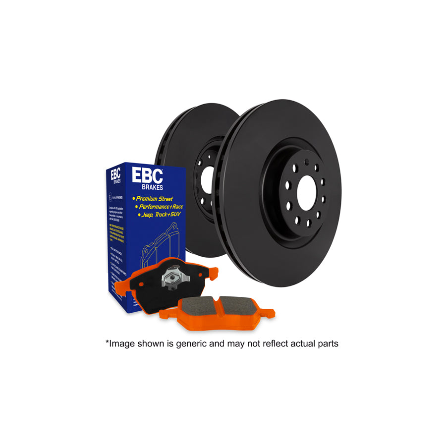 EBC PD05KR480 Audi A8 Orangestuff Rear Brake Pad & Plain Disc Kit - Girling/TRW Caliper 1 | ML Performance UK Car Parts