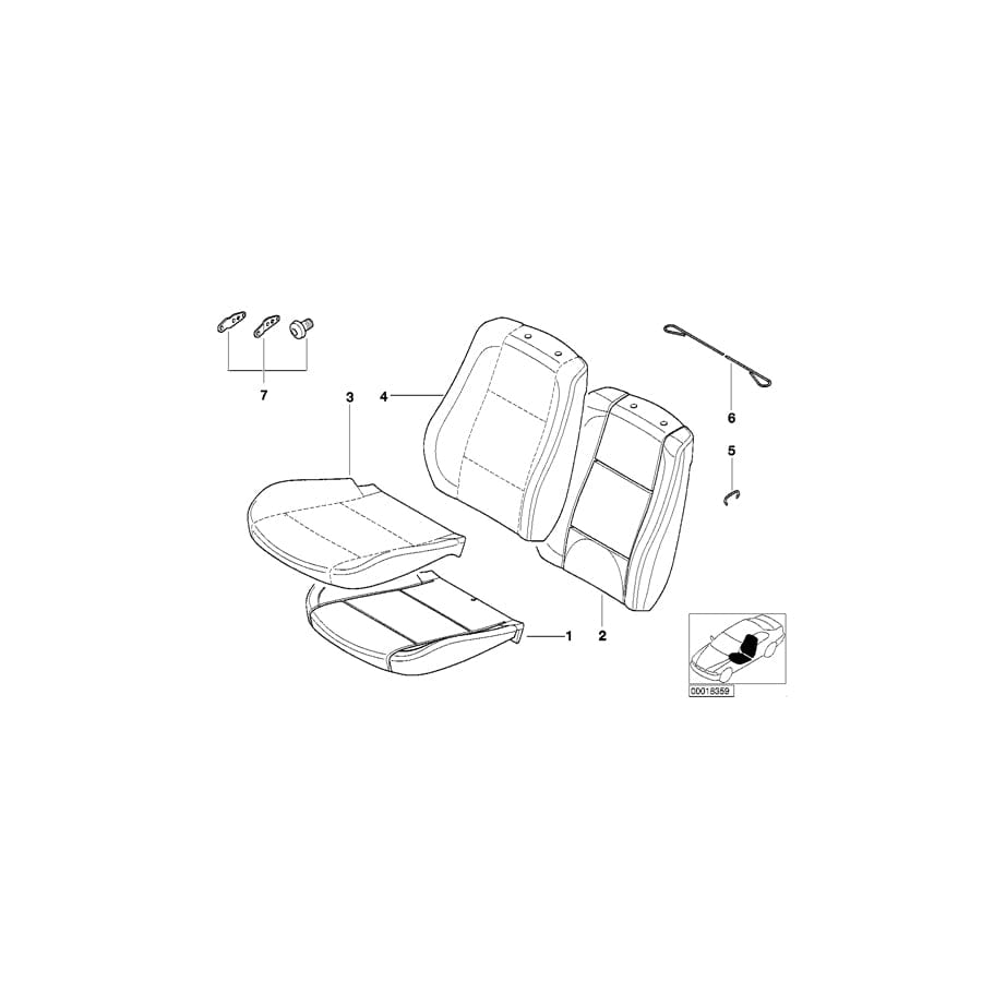 Genuine BMW 52107157055 E53 Seat Upholstery (Inc. X5 3.0d, X5 3.0i & X5 4.4i) | ML Performance UK Car Parts