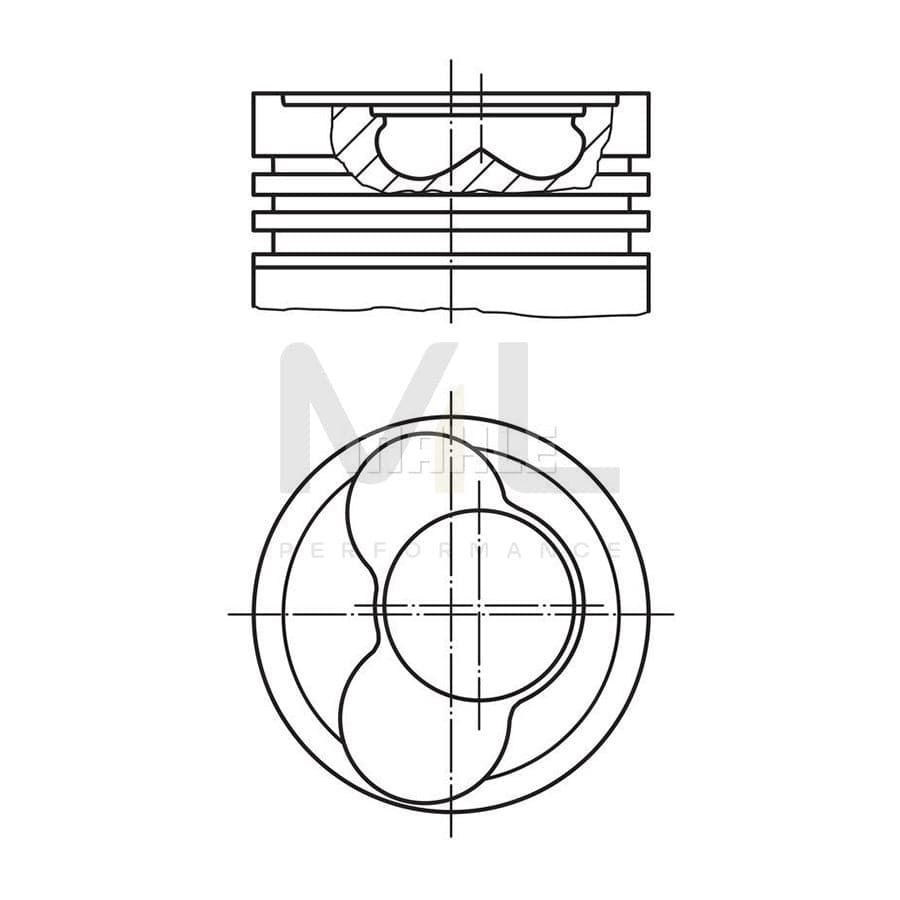 MAHLE ORIGINAL 030 65 12 Piston 80,01 mm, at steering cylinder, Axle stop on frame, with cooling duct, with piston ring carrier | ML Performance Car Parts