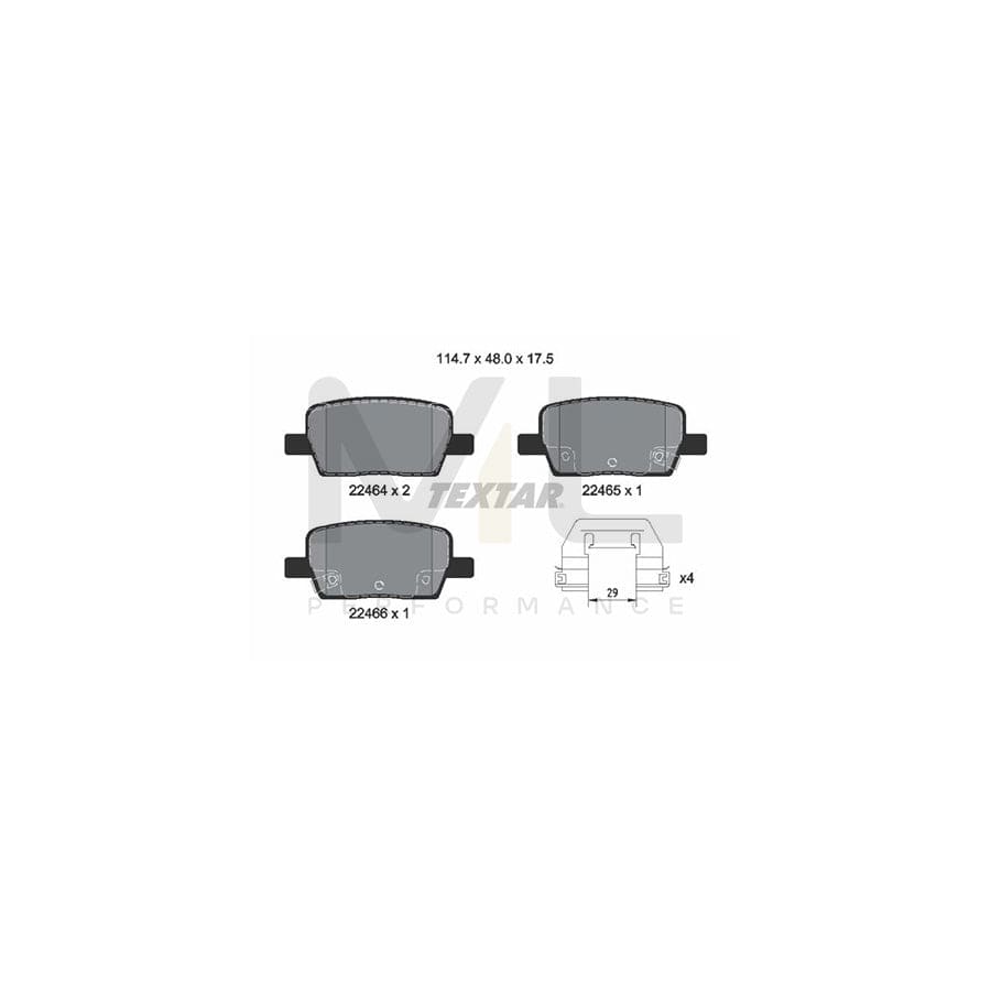 TEXTAR 2246401 Brake pad set for CHEVROLET CAMARO incl. wear warning contact, with accessories | ML Performance Car Parts