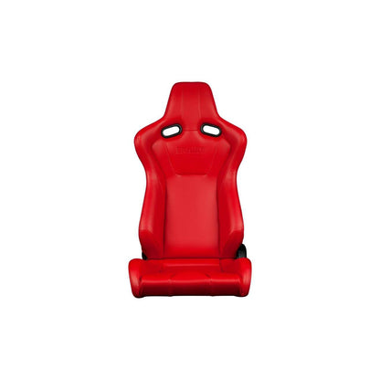 BRAUM Venom Series Racing Seats (Red Leatherette) – Pair