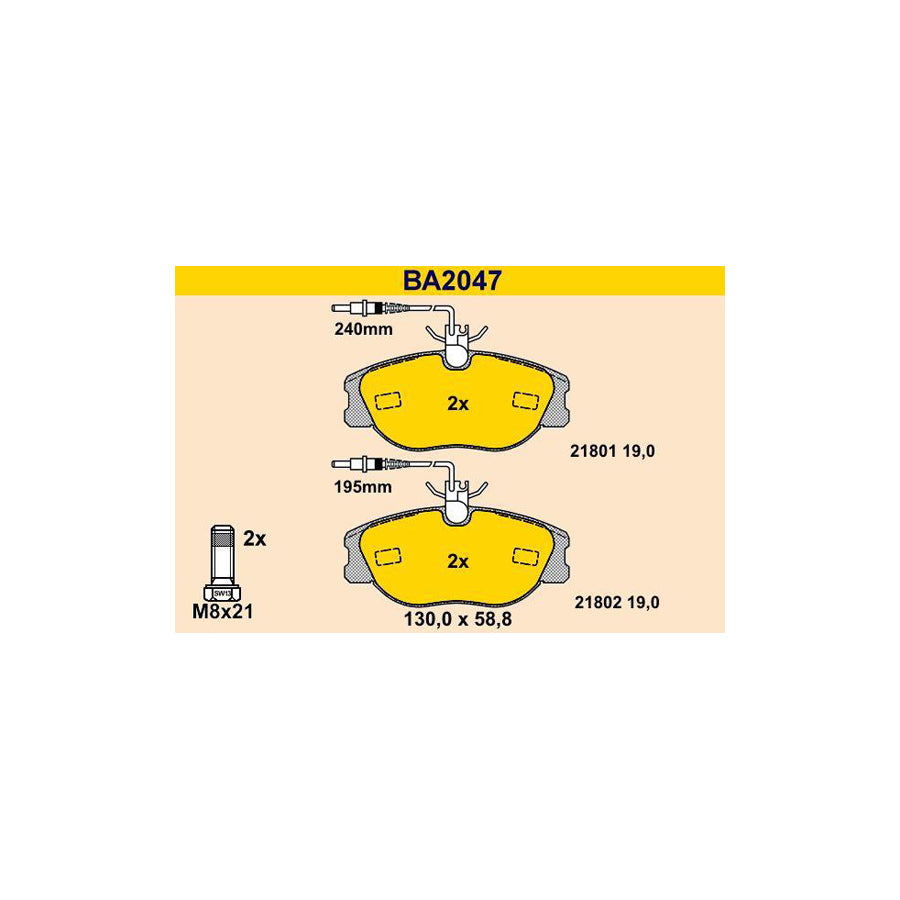 Barum BA2047 Brake Pad Set