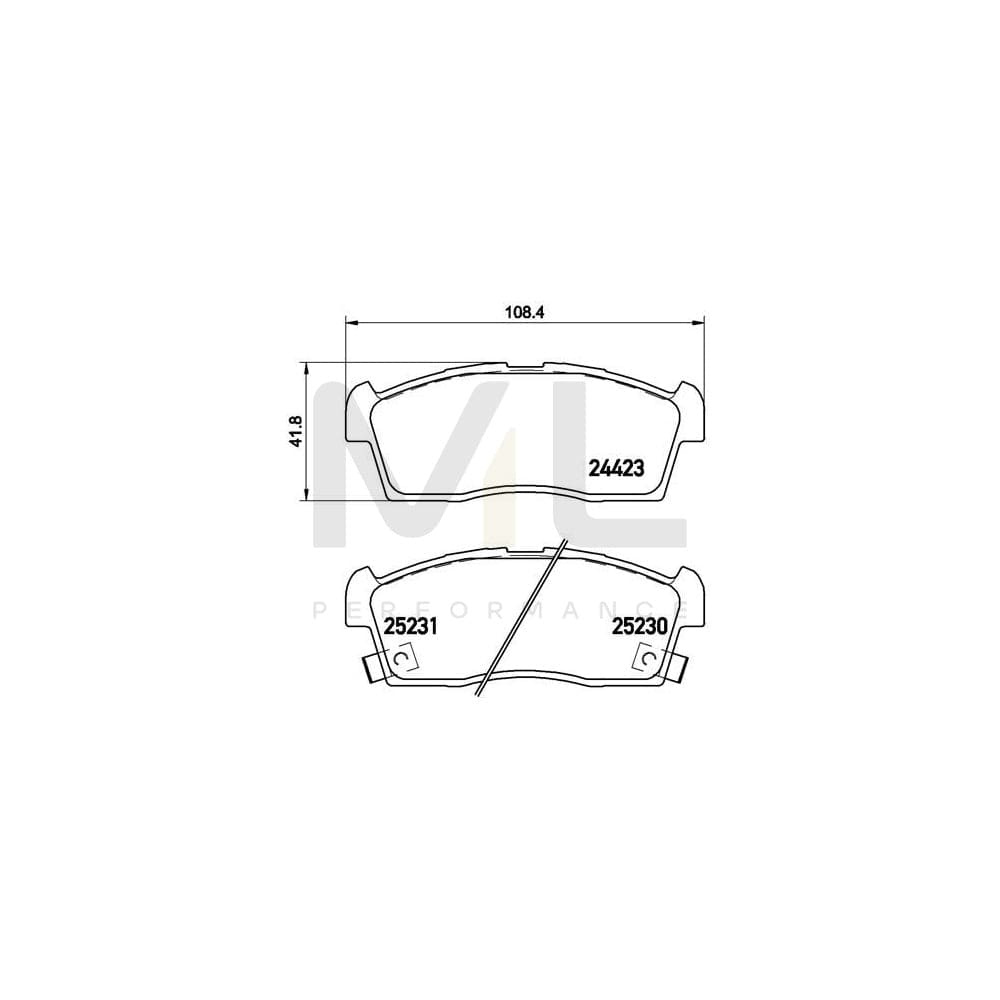 Brembo P 61 108 Brake Pad Set With Acoustic Wear Warning | ML Performance Car Parts