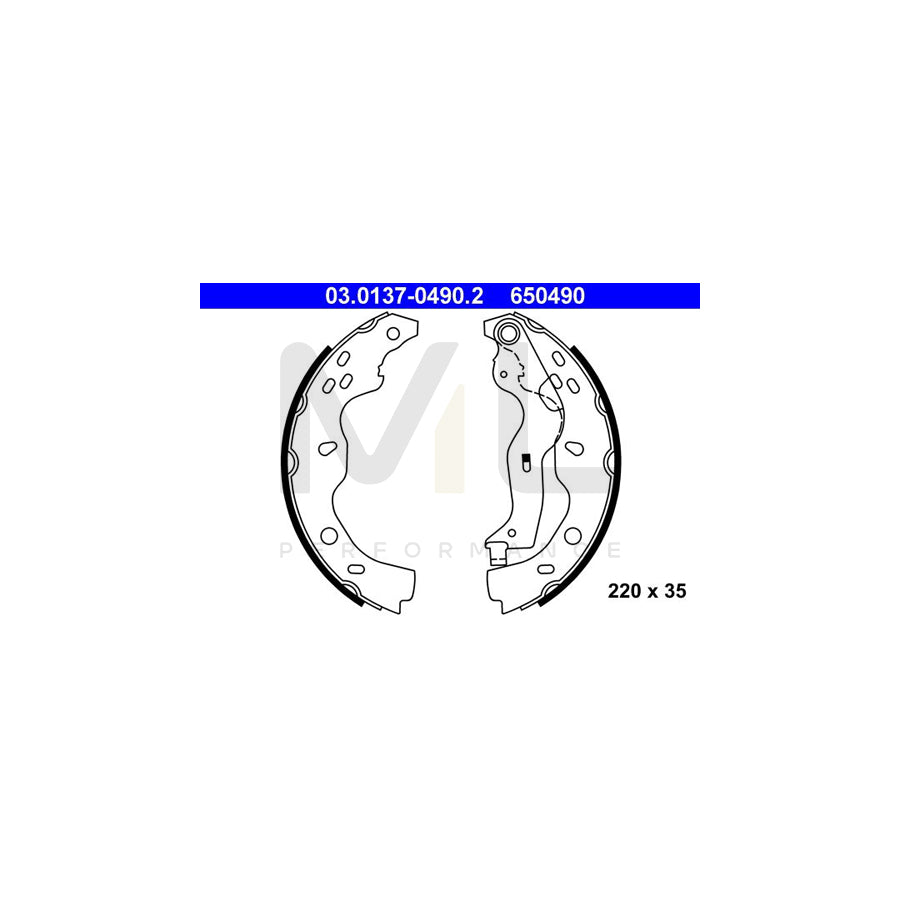 ATE 03.0137-0490.2 Brake Shoe Set with lever | ML Performance Car Parts