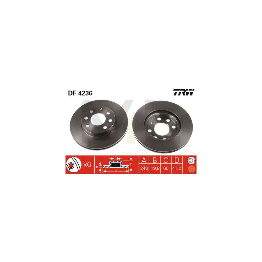 TRW DF4236 Brake Disc Vented, Painted | ML Performance Car Parts