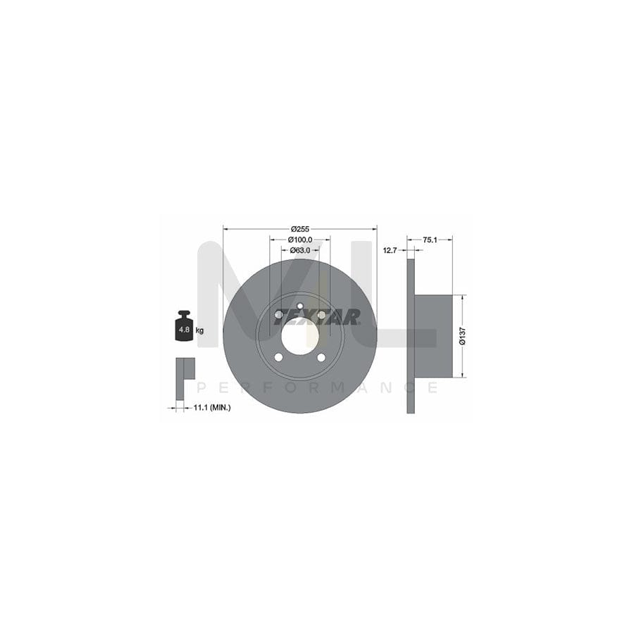 TEXTAR 92011600 Brake Disc for BMW 3 Series Solid, without wheel hub, without wheel studs | ML Performance Car Parts