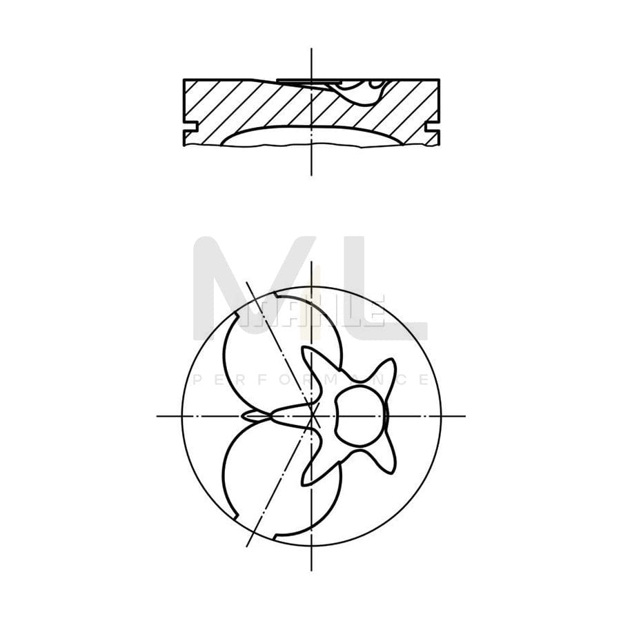 MAHLE ORIGINAL 002 93 10 Piston 87,0 mm, with piston ring carrier, without cooling duct | ML Performance Car Parts