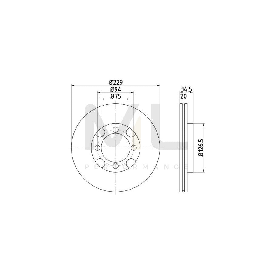 TEXTAR 92047100 Brake Disc for MAZDA 626 Internally Vented, without wheel hub, without wheel studs | ML Performance Car Parts