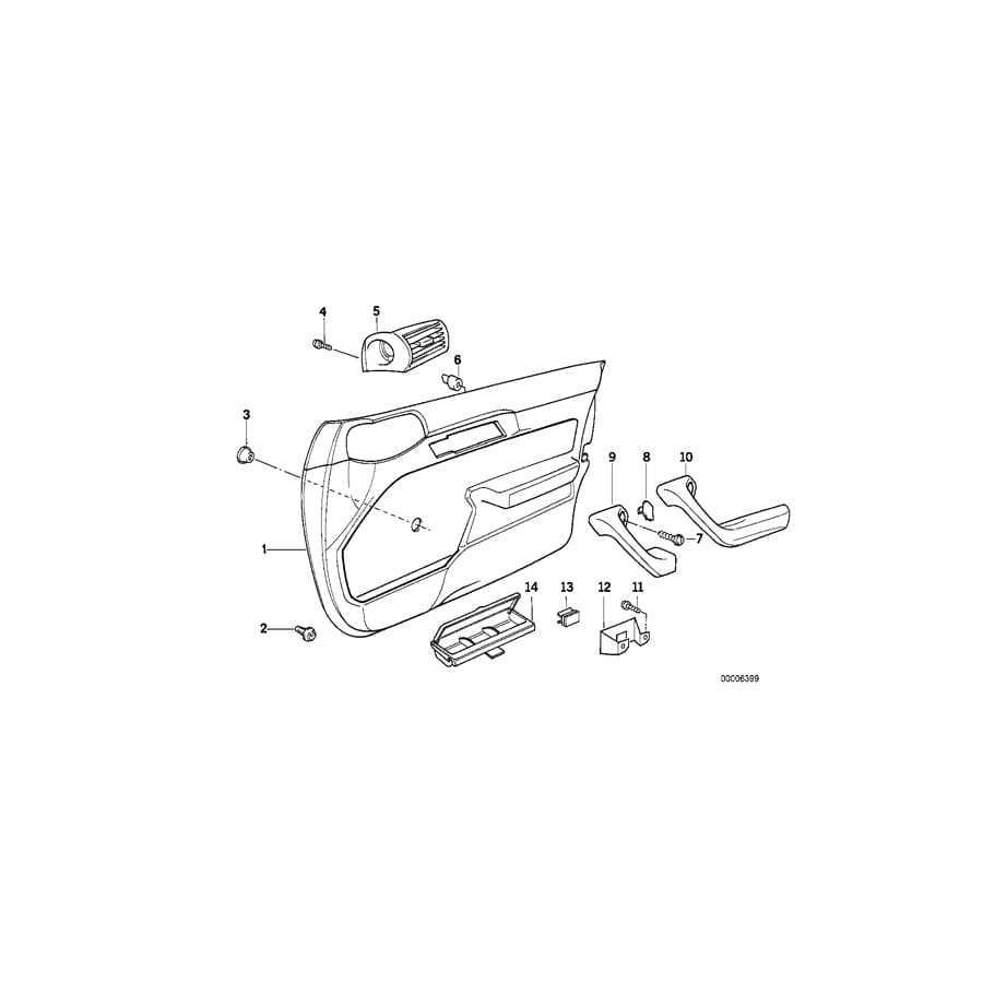 Genuine BMW 51418200228 E34 Door Lining Leather Front Right 0203 SCHWARZ (Inc. 525td, 525i & 520i) | ML Performance UK Car Parts