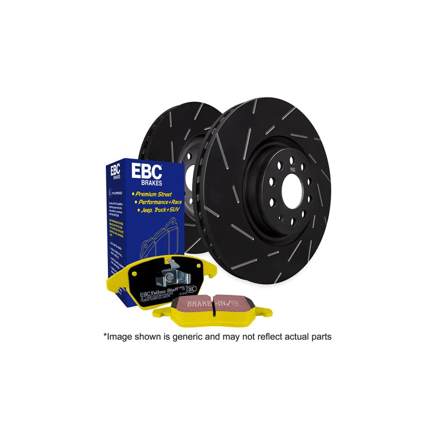 EBC PD08KF678 Jaguar Yellowstuff Front Brake Pad & USR Disc Kit - ATE Caliper 1 | ML Performance UK Car Parts