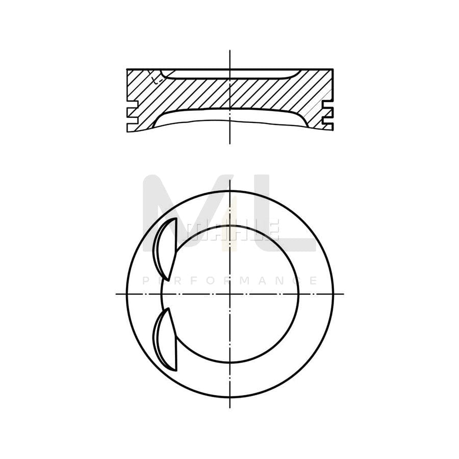 MAHLE ORIGINAL 030 PI 00100 001 Piston 82,75 mm, with piston ring carrier, without cooling duct | ML Performance Car Parts