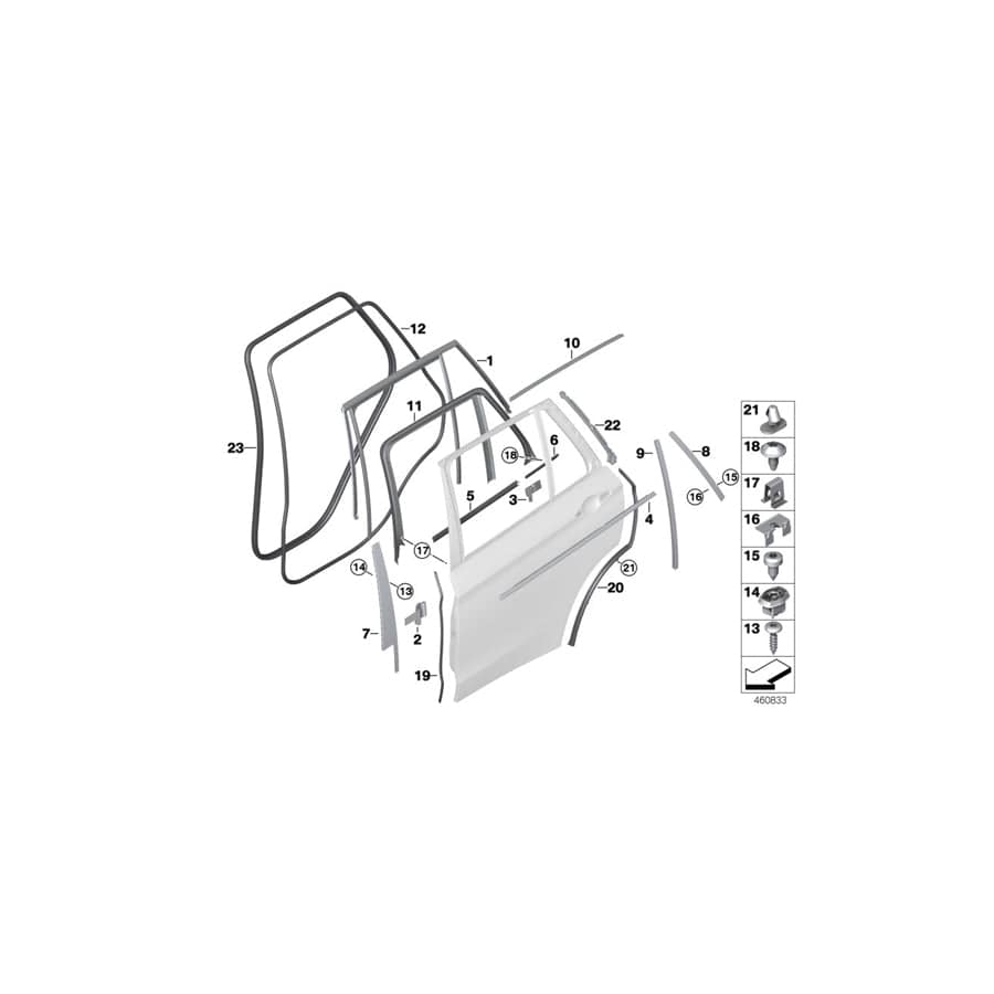 Genuine BMW 51357289678 F15 Finisher Window Frame Top Rr Door CHROM (Inc. X5) | ML Performance UK Car Parts