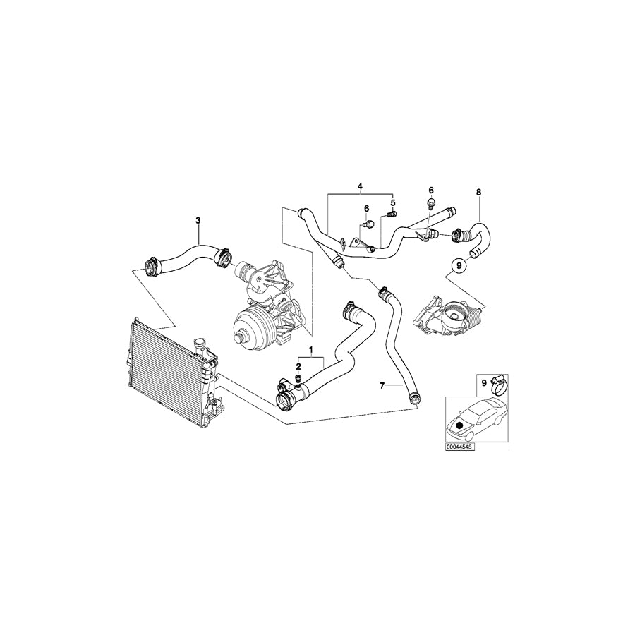 Genuine BMW 11532247849 E46 Water Hose (Inc. 330d & 330xd) | ML Performance UK Car Parts