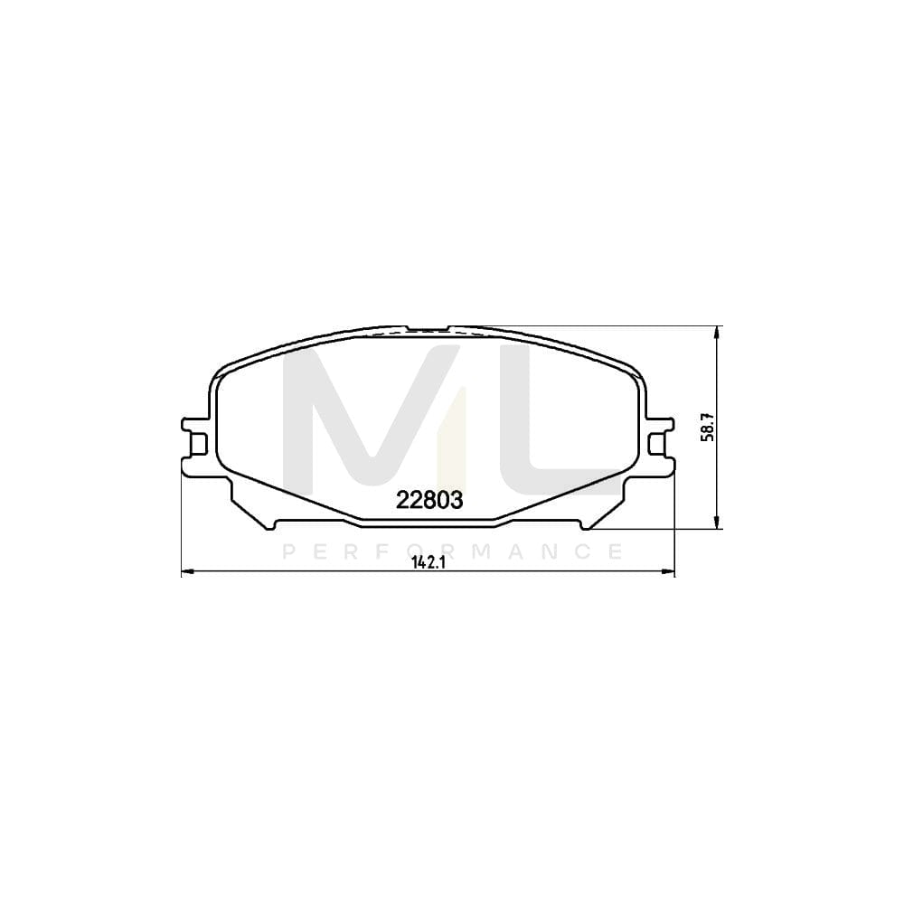 Hella 8DB 355 039-201 Brake Pad Set Incl. Wear Warning Contact, With Brake Caliper Screws | ML Performance Car Parts