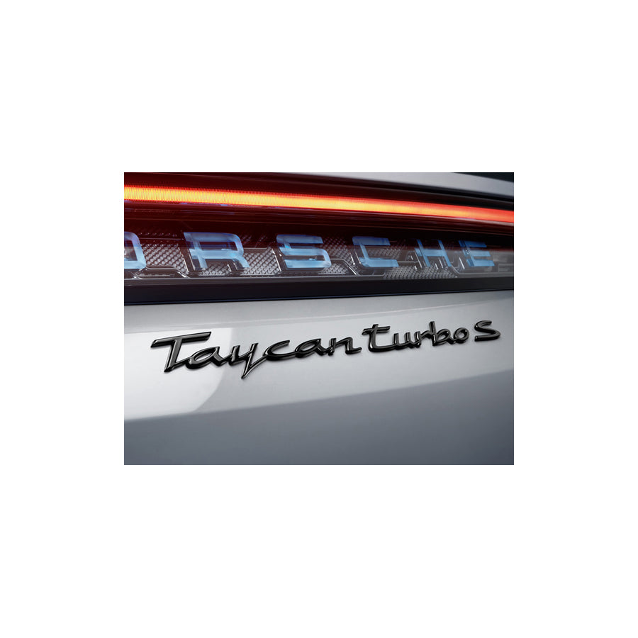 Genuine Porsche Rear Badge Taycan Turbo S, In Black (High-Gloss) Porsche Taycan Turbo / Turbo S | ML Performance UK Car Parts