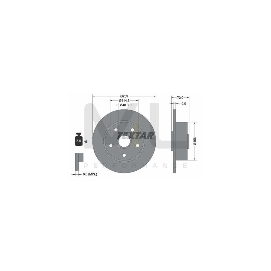 TEXTAR 92078900 Brake Disc for MAZDA 626 III Estate (GV) Solid, with wheel hub, without wheel studs | ML Performance Car Parts