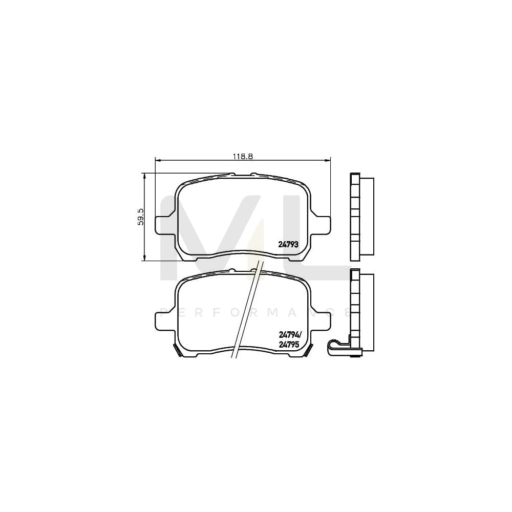 Hella 8DB 355 014-661 Brake Pad Set With Acoustic Wear Warning | ML Performance Car Parts