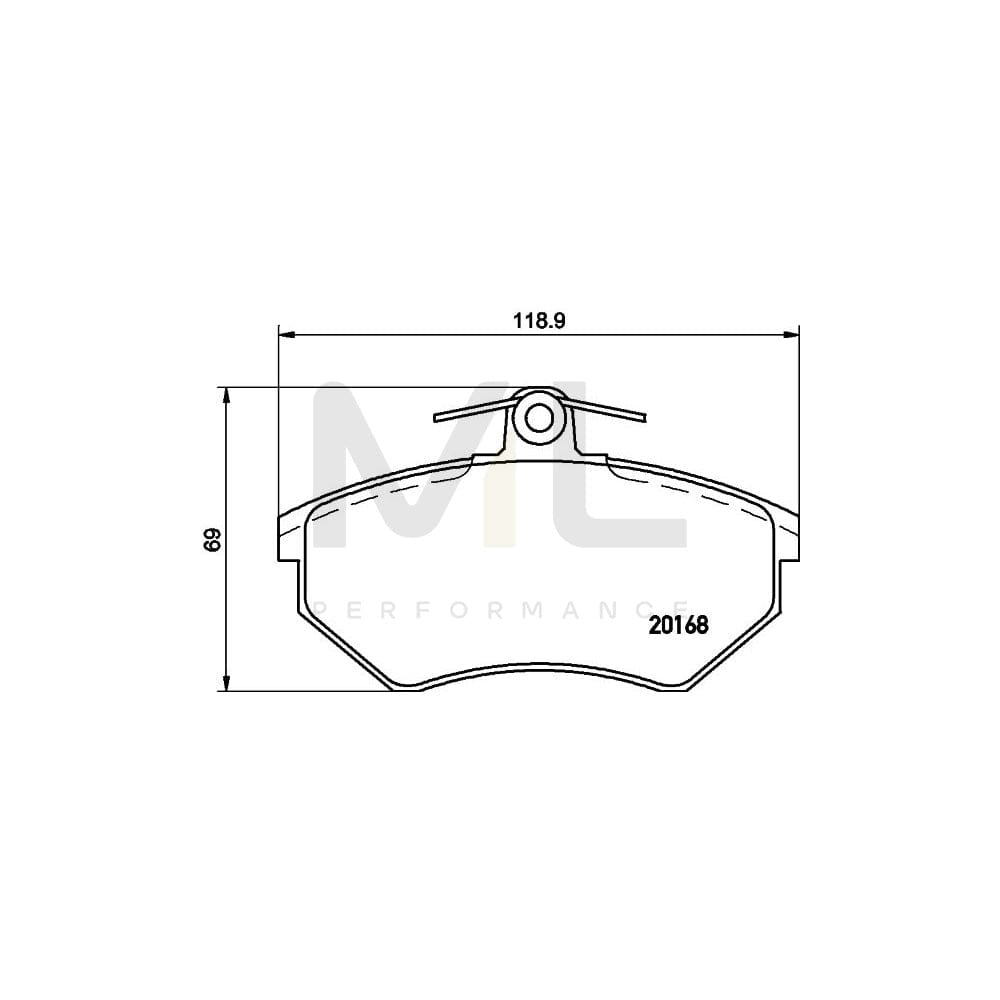 Hella 8DB 355 017-901 Brake Pad Set Not Prepared For Wear Indicator, With Brake Caliper Screws | ML Performance Car Parts