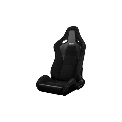 BRAUM Falcon-S Series Reclinable Composite Seats (Black Cloth Grey Stitching) – Priced Per Pair