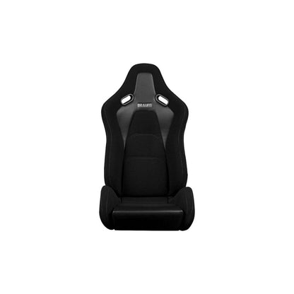 BRAUM Falcon-S Series Reclinable Composite Seats (Black Cloth Grey Stitching) – Priced Per Pair