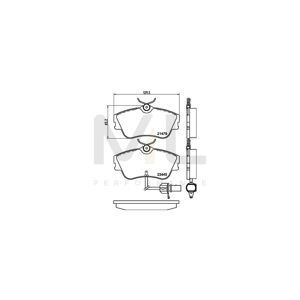 Hella 8DB 355 018-621 Brake Pad Set With Integrated Wear Warning Contact, With Brake Caliper Screws | ML Performance Car Parts