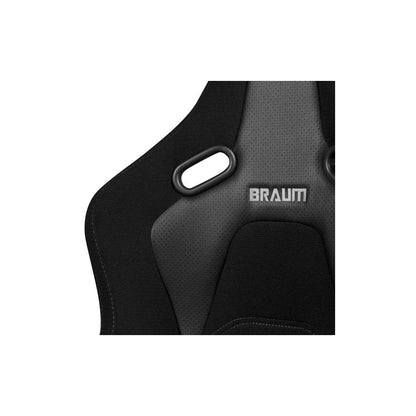 BRAUM Falcon-S Series Reclinable Composite Seats (Black Cloth Grey Stitching) – Priced Per Pair