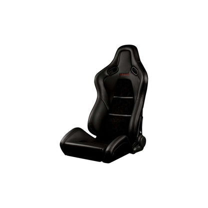 BRAUM Falcon-S Reclinable Composite Seats Black Leatherette Alcantara Inserts Carbon Fiber Composite Honeycomb – Priced Per Pair