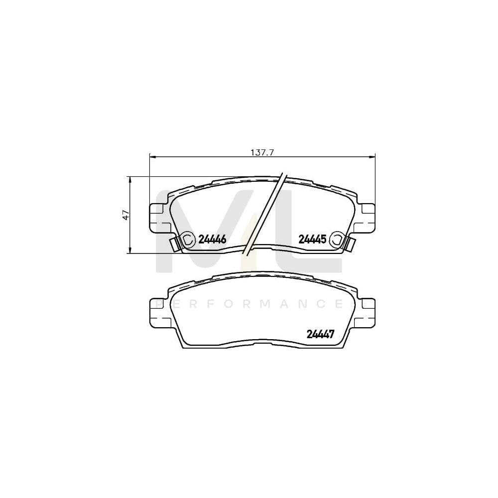 Hella 8DB 355 012-821 Brake Pad Set With Acoustic Wear Warning, With Accessories | ML Performance Car Parts