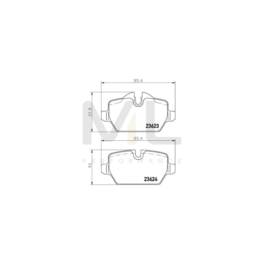 Hella 8DB 355 011-271 Brake Pad Set Prepared For Wear Indicator, With Brake Caliper Screws, With Accessories | ML Performance Car Parts