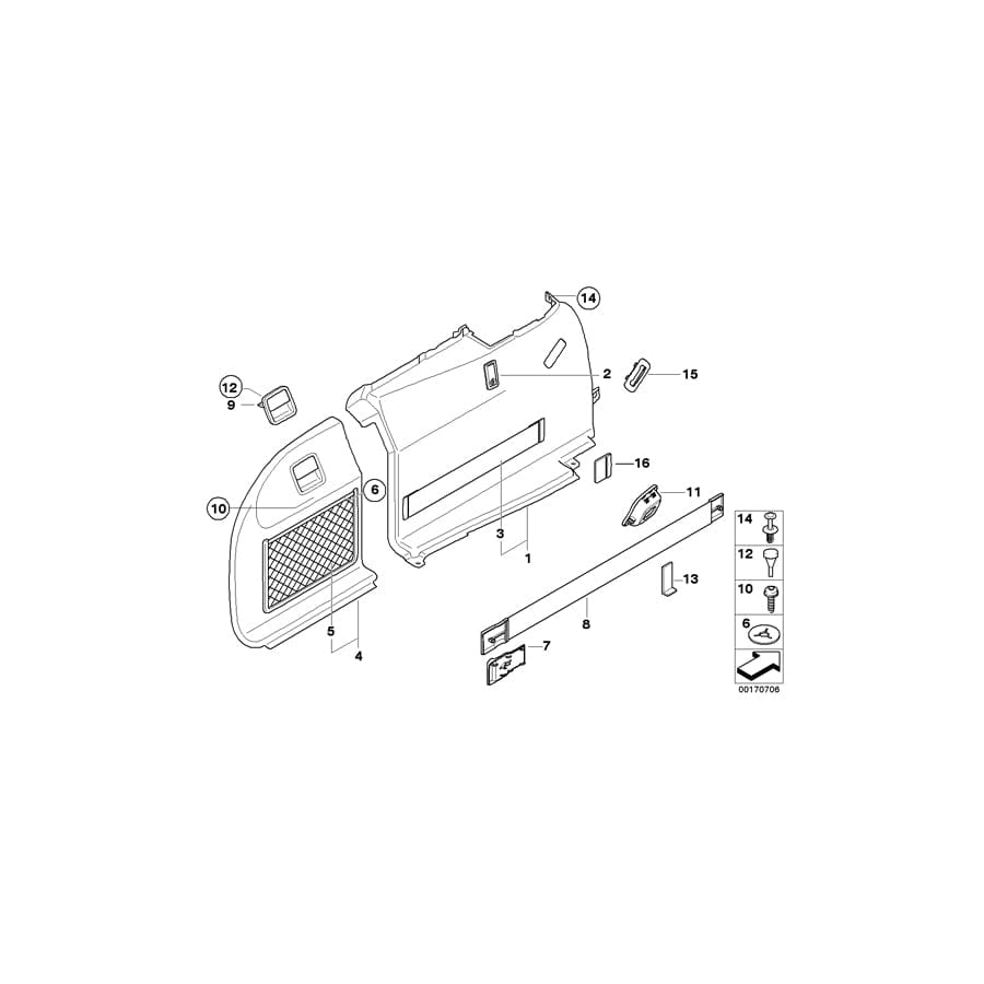 Genuine BMW 51476968342 E61 E61 Right Trunk Flap GRAU (Inc. 530xd, 530i & 525i) | ML Performance UK Car Parts