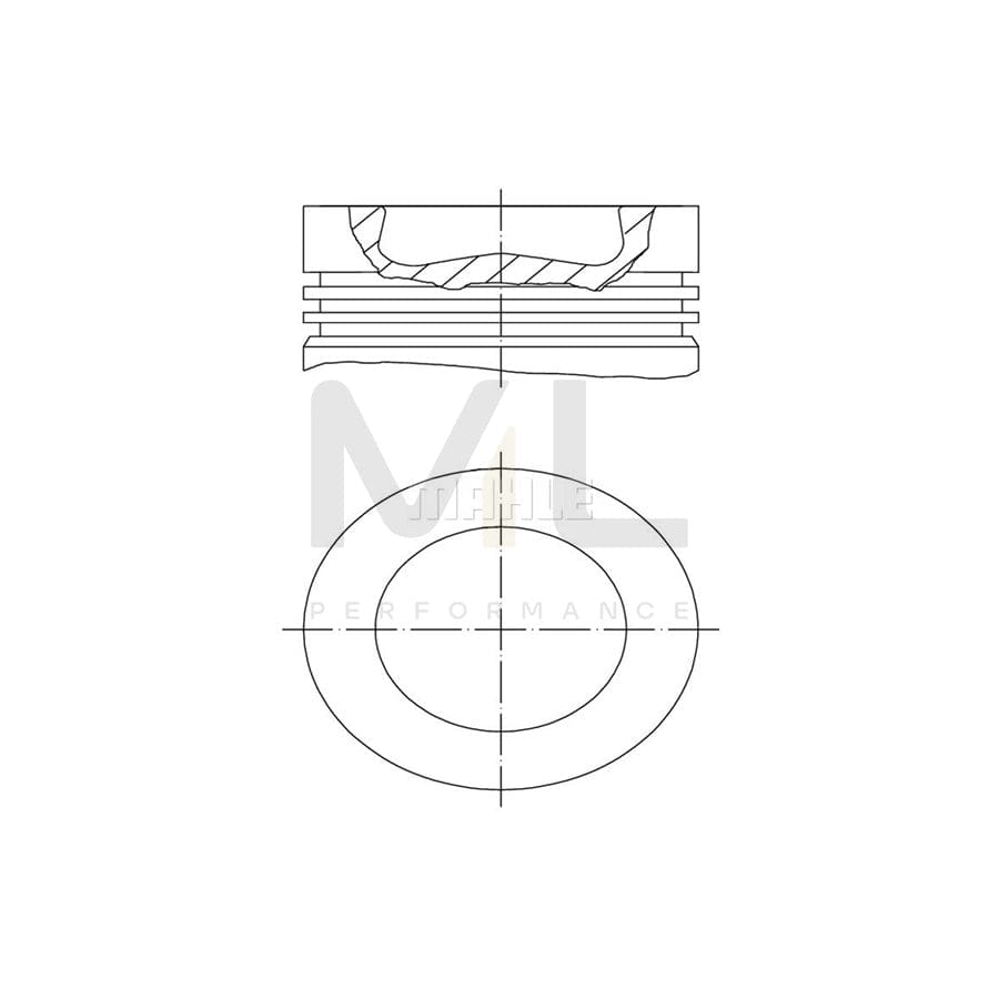 MAHLE ORIGINAL 003 16 20 Piston 102,0 mm, with piston ring carrier, without cooling duct | ML Performance Car Parts