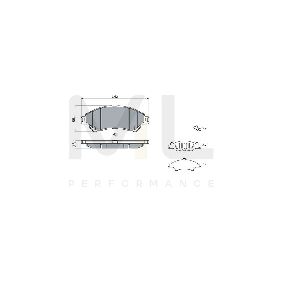 Bosch 0986494742 Brake Pad Set BP1757 | ML Performance Car Parts