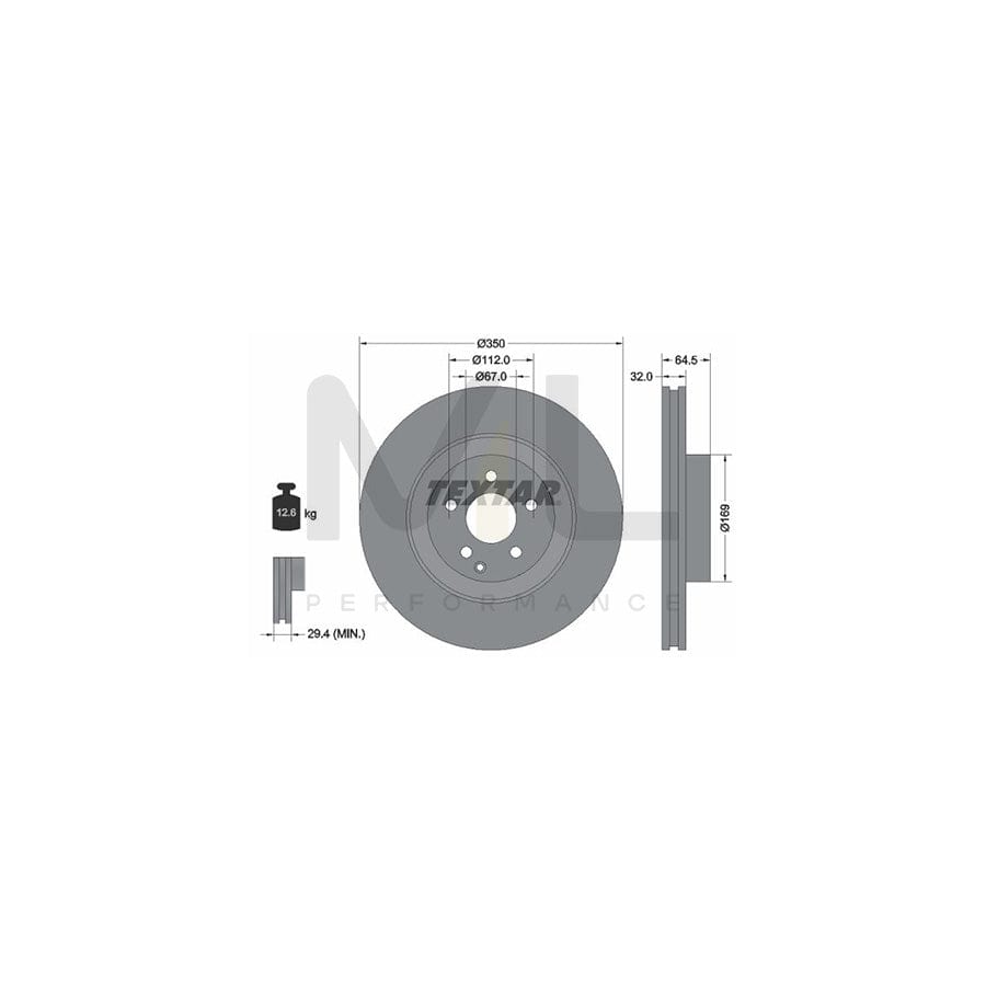 TEXTAR PRO 92240103 Brake Disc Internally Vented, Perforated, Coated, without wheel hub, without wheel studs | ML Performance Car Parts