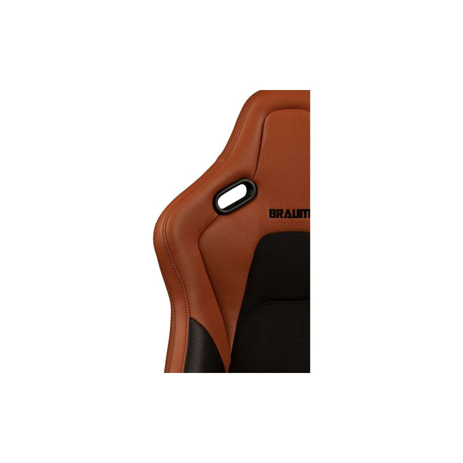 BRAUM Falcon-S Series Reclinable Composite Seats (British Tan Leatherette Alcantara Inserts Black Stitching) – Priced Per Pair