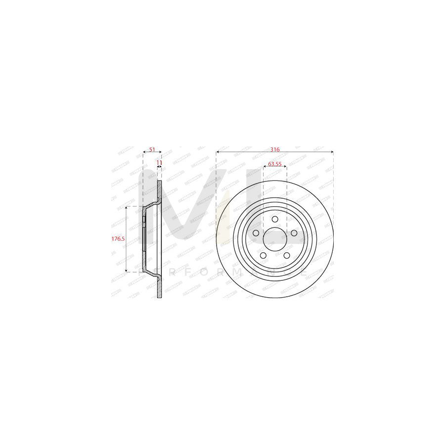 FERODO DDF2821C Brake Disc Solid | ML Performance Car Parts