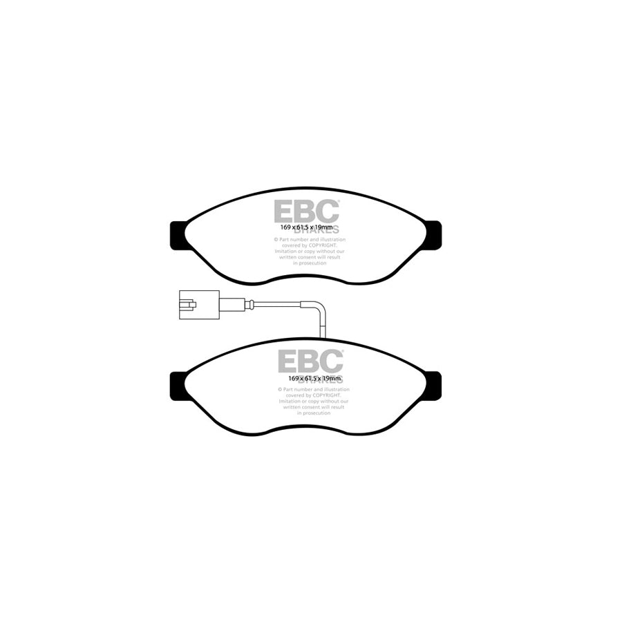 EBC DP1968/2 Citroen Fiat Opel Peugeot Ultimax Front Brake Pads - Brembo Caliper 2 | ML Performance UK Car Parts