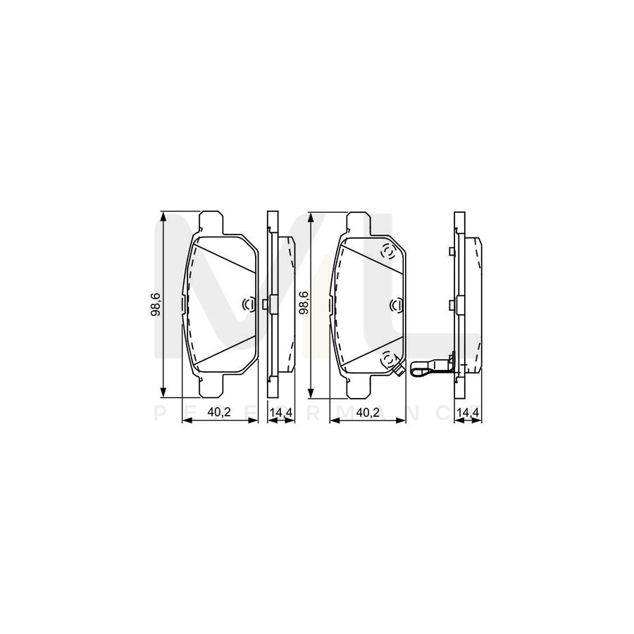 Bosch 0986495301 Brake Pad Set For Suzuki Swift Iv Hatchback (Fz, Nz) With Acoustic Wear Warning, With Mounting Manual BP1590 | ML Performance Car Parts