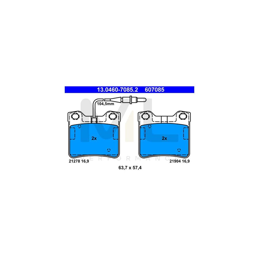 ATE 13.0460-7085.2 Brake pad set incl. wear warning contact | ML Performance Car Parts