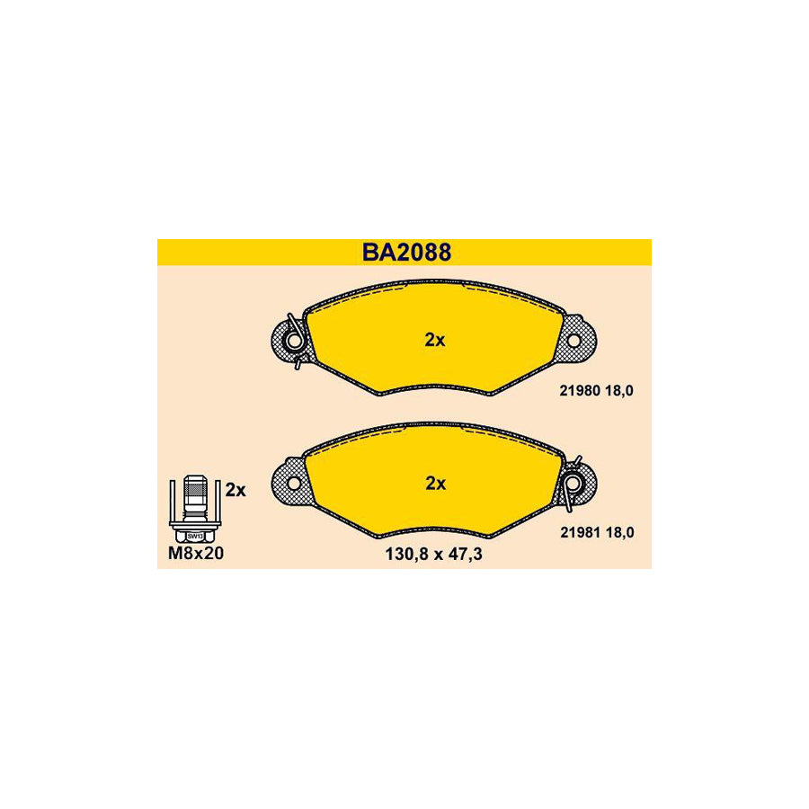 Barum BA2088 Brake Pad Set