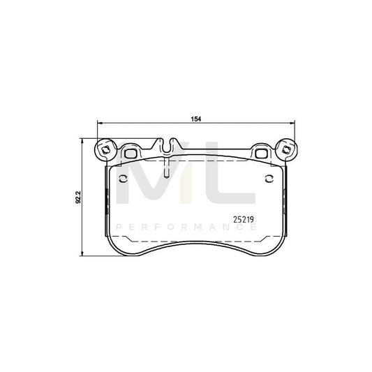 Hella 8DB 355 019-611 Brake Pad Set Prepared For Wear Indicator, With Counterweights | ML Performance Car Parts