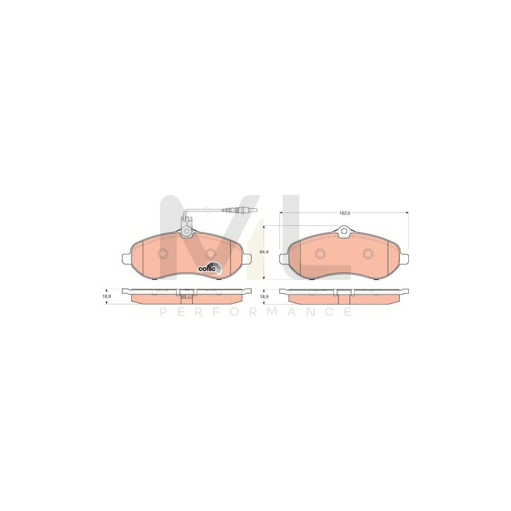 TRW Cotec Gdb1718 Brake Pad Set Incl. Wear Warning Contact, With Brake Caliper Screws, With Accessories | ML Performance Car Parts